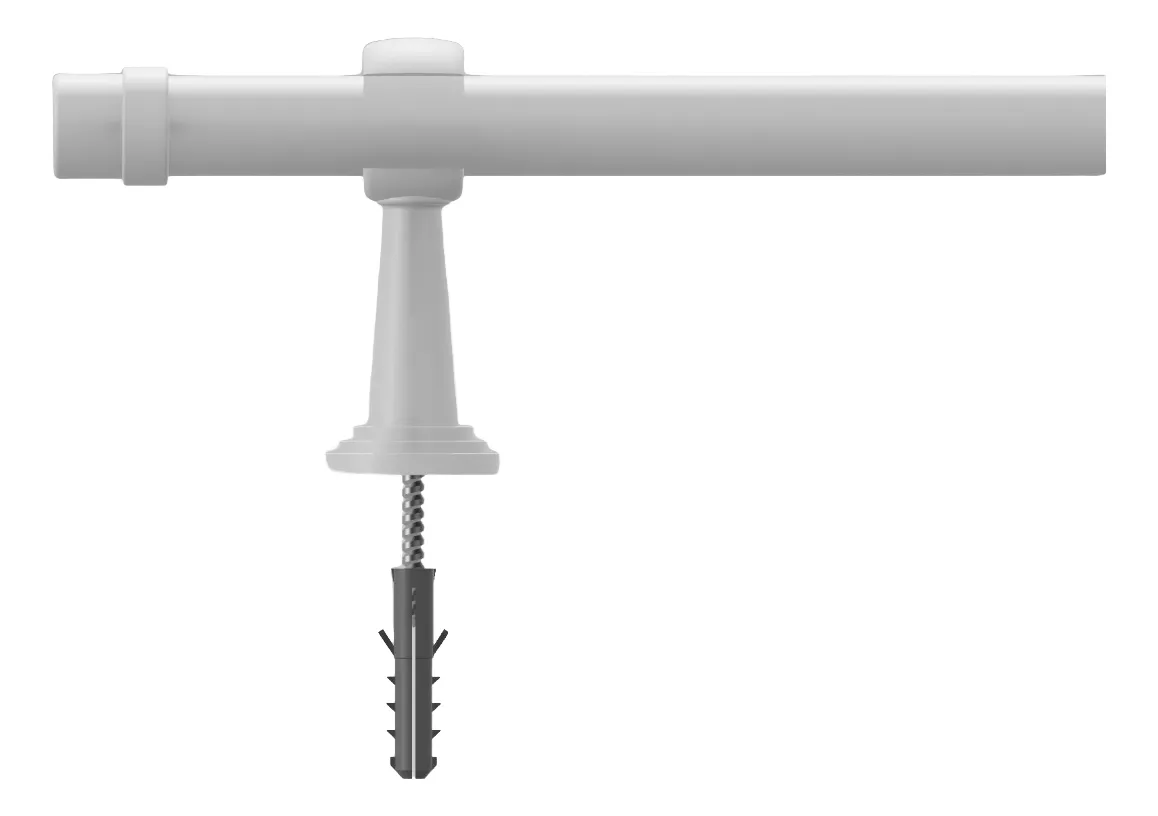 Varão de Cortina 19mm Branco 1,00m