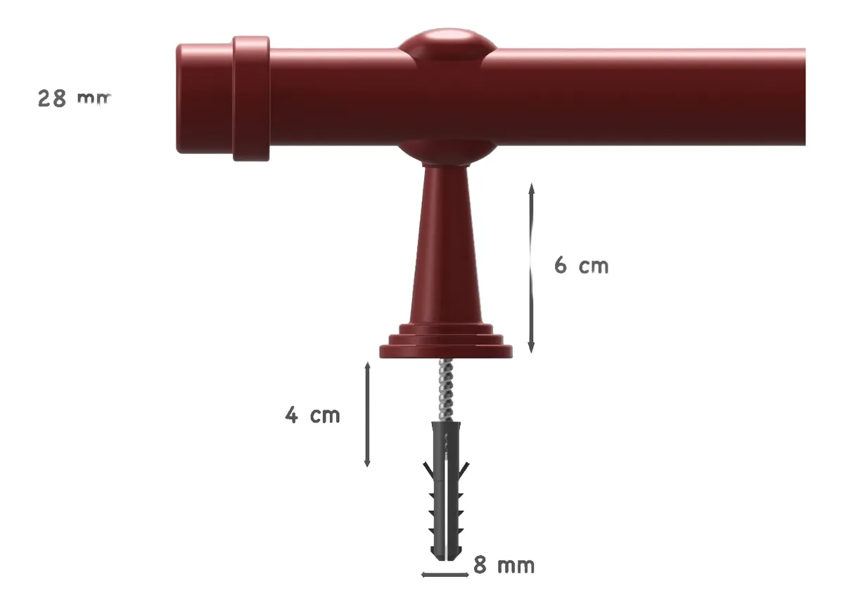 Varão de Cortina 28mm Ouro Velho 2,50m