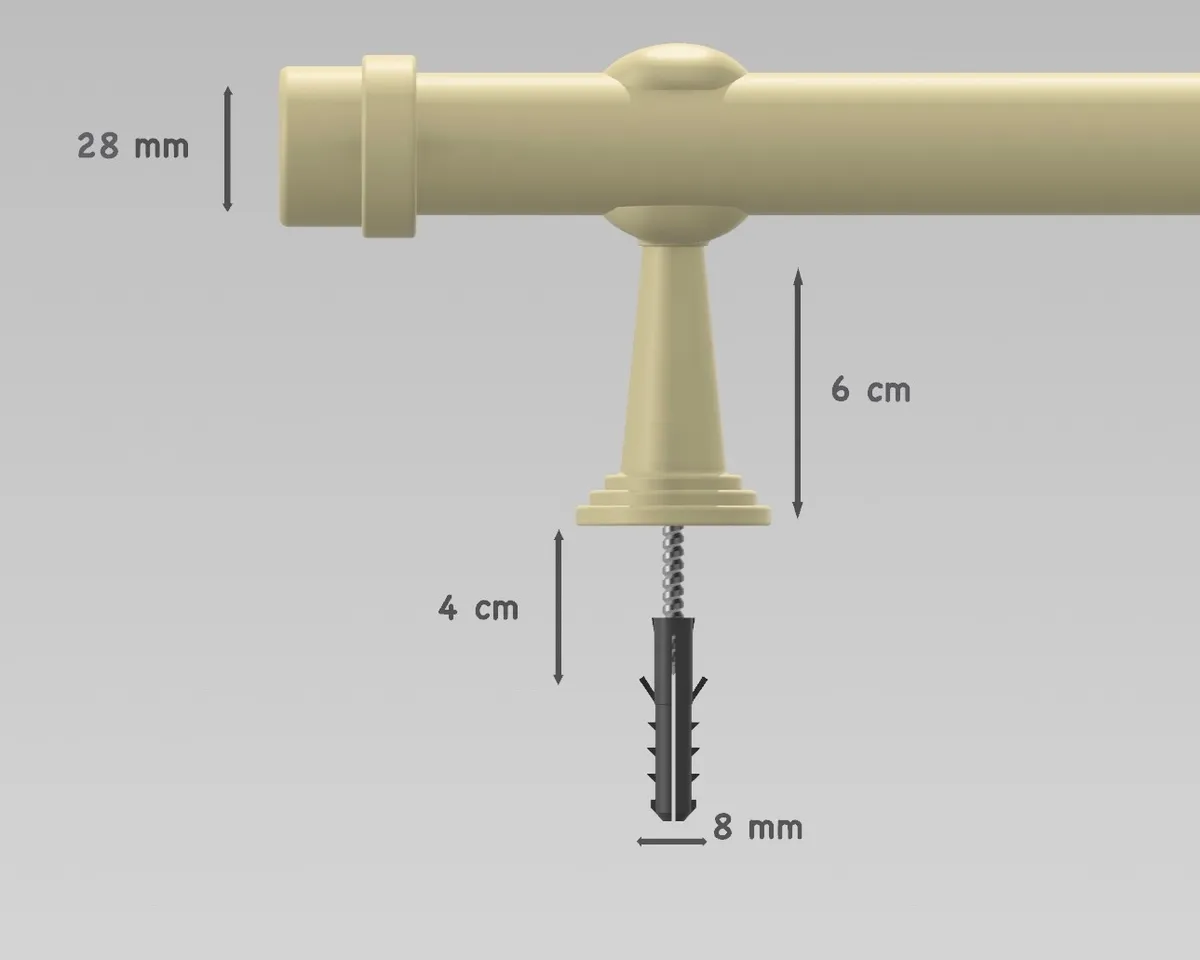 Varão de Cortina 28mm Prata 2,00m